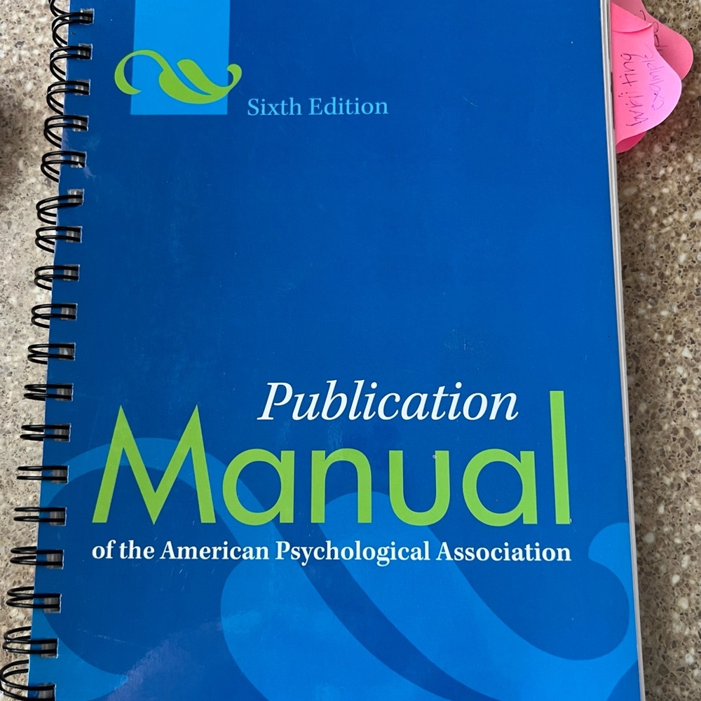 APA Publication Manual Sixth Edition